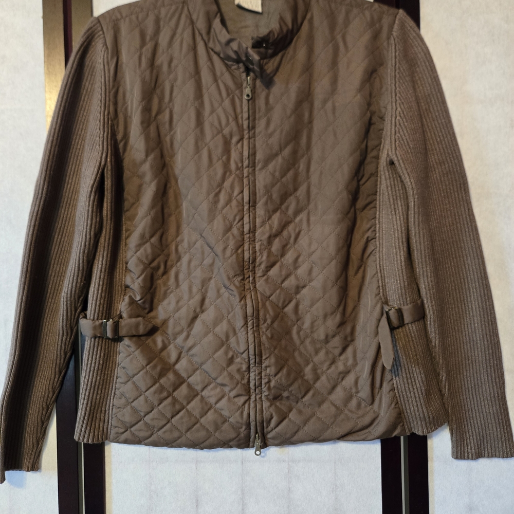 Sigrid Olsen Brown Quilted Jacket